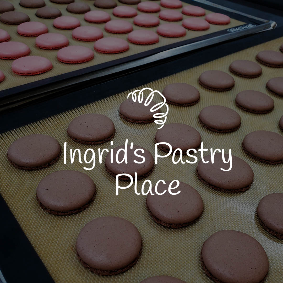 Ingrid's Pastry Place Stacked Logo Mock Up Close Up